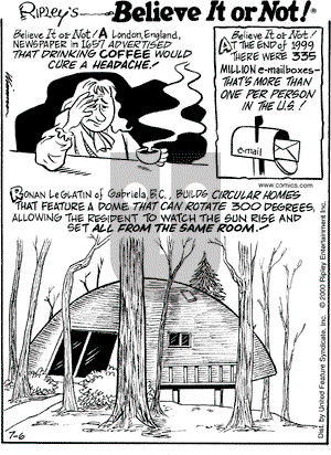 Ripley's Believe It or Not on Thursday July 6, 2000 Comic Strip