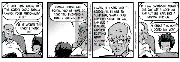 The Boondocks on Friday September 3, 1999 Comic Strip