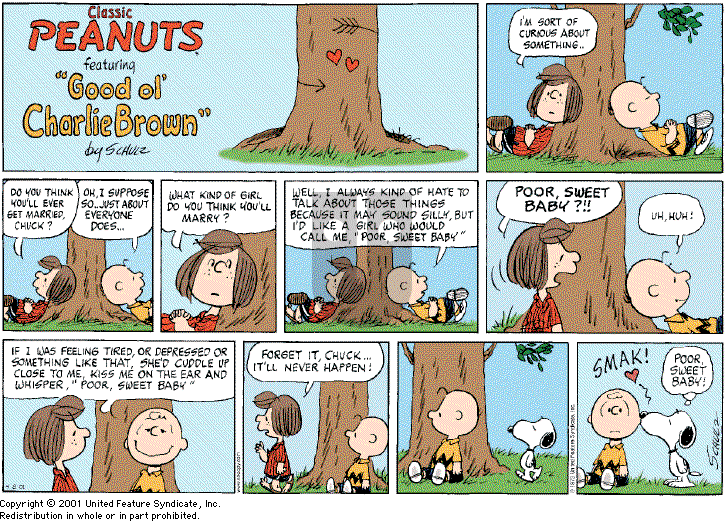 Peanuts - Sunday April 8, 2001 Comic Strip