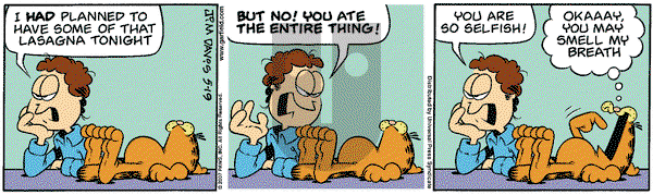 Garfield on Wednesday July 4, 2007 Comic Strip