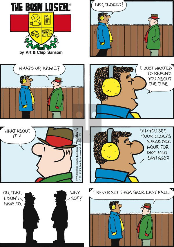 The Born Loser on Sunday March 11, 2018 Comic Strip