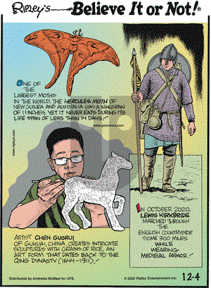 Ripley's Believe It or Not on Friday December 4, 2020 Comic Strip