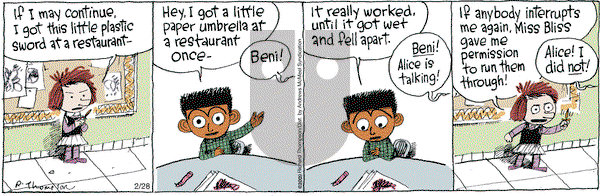 Cul de Sac - Wednesday February 28, 2024 Comic Strip