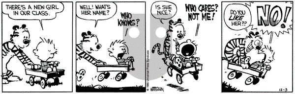 Calvin and Hobbes on Tuesday December 3, 1985 Comic Strip
