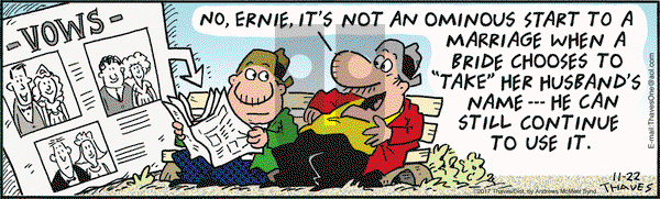 Frank and Ernest on Wednesday November 22, 2017 Comic Strip