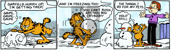 Garfield on Friday January 10, 1992 Comic Strip