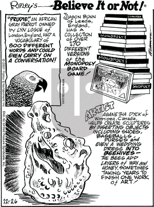 Ripley's Believe It or Not on Wednesday December 26, 2001 Comic Strip