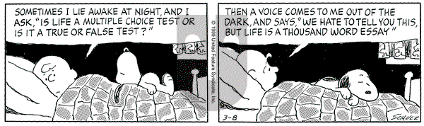 Peanuts on Friday April 2, 1999 Comic Strip