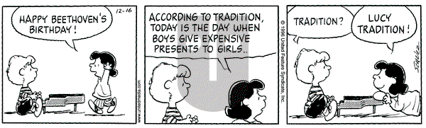 Peanuts on Monday December 16, 1996 Comic Strip
