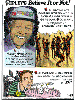 Ripley's Believe It or Not - Saturday January 28, 2023 Comic Strip