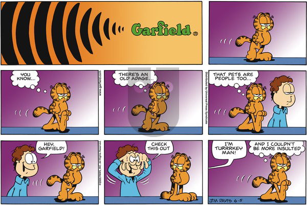 Garfield on Sunday June 5, 2005 Comic Strip