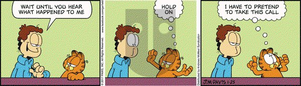 Garfield on Wednesday January 25, 2017 Comic Strip