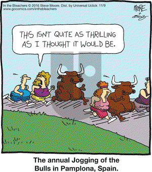 In the Bleachers on Wednesday November 9, 2016 Comic Strip