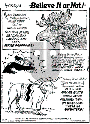 Ripley's Believe It or Not on Friday July 7, 2000 Comic Strip