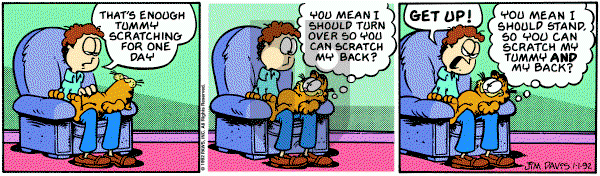 Garfield on Wednesday January 1, 1992 Comic Strip