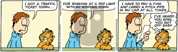 Garfield on Tuesday September 16, 2008 Comic Strip
