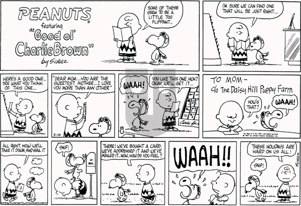 Peanuts - Sunday May 14, 1967 Comic Strip