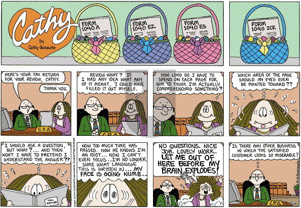 Cathy Classics - Sunday April 15, 2001 Comic Strip