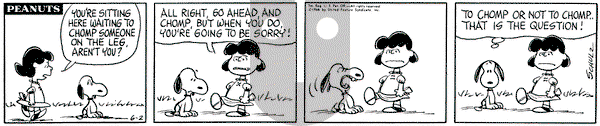 Peanuts on Thursday June 2, 1966 Comic Strip