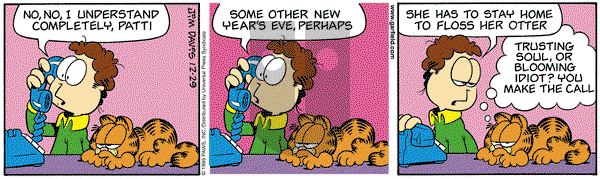 Garfield - Wednesday December 29, 1999 Comic Strip