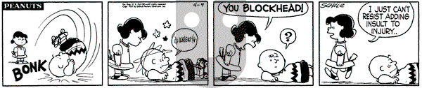 Peanuts on Tuesday April 9, 1957 Comic Strip
