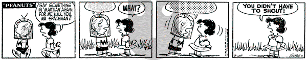 Peanuts on Tuesday March 29, 1955 Comic Strip