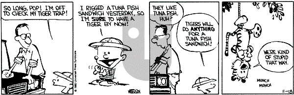 Calvin and Hobbes - Monday November 18, 1985 Comic Strip