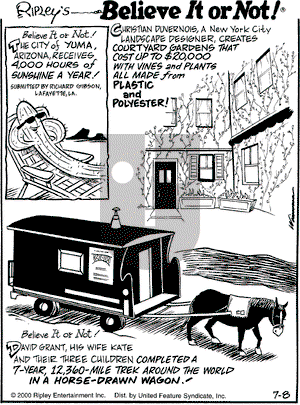 Ripley's Believe It or Not on Saturday July 8, 2000 Comic Strip