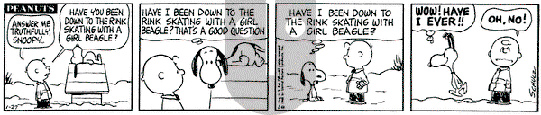 Peanuts on Wednesday January 27, 1965 Comic Strip