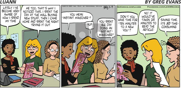 Luann on Sunday May 19, 2013 Comic Strip