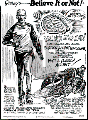 Ripley's Believe It or Not on Friday August 25, 2006 Comic Strip