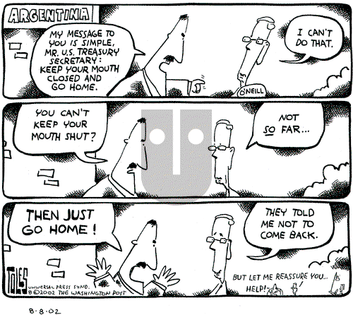 Tom Toles on Thursday August 8, 2002 Comic Strip
