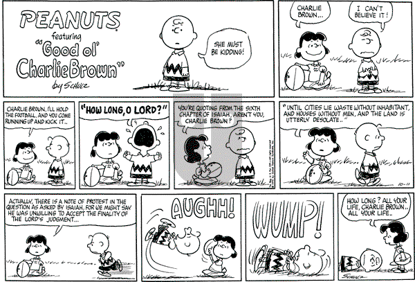 Peanuts - Sunday October 11, 1970 Comic Strip