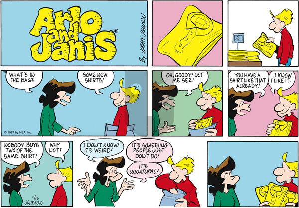 Arlo and Janis on Sunday November 16, 1997 Comic Strip