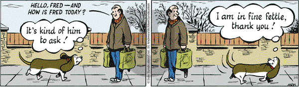 Fred Basset on Monday March 9, 2020 Comic Strip