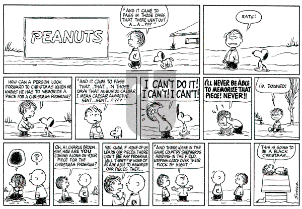 Peanuts - Sunday December 18, 1960 Comic Strip