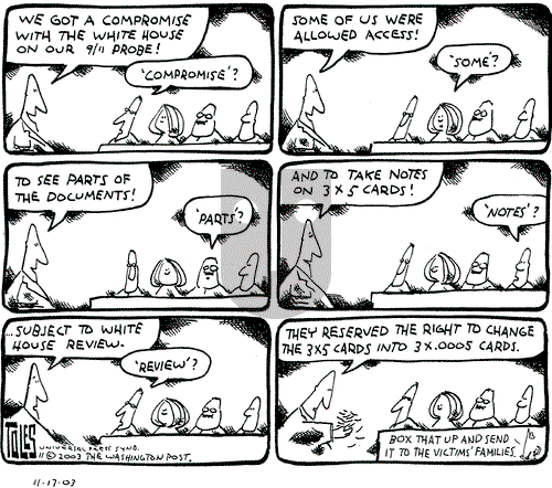 Tom Toles on Monday November 17, 2003 Comic Strip