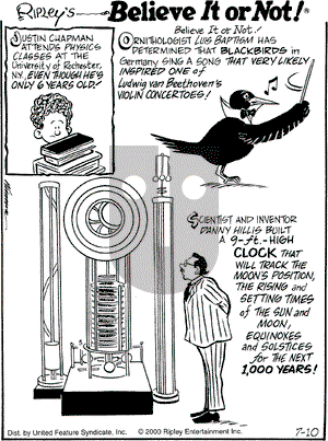Ripley's Believe It or Not on Monday July 10, 2000 Comic Strip