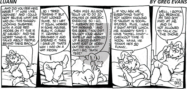 Luann on Sunday March 14, 1993 Comic Strip