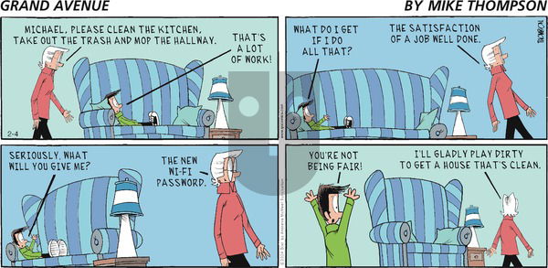 Grand Avenue on Sunday February 4, 2024 Comic Strip