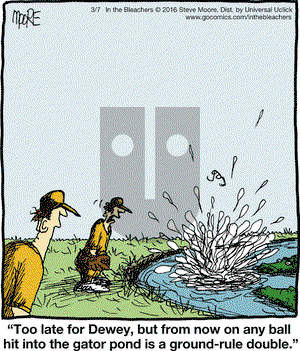 In the Bleachers on Monday March 7, 2016 Comic Strip