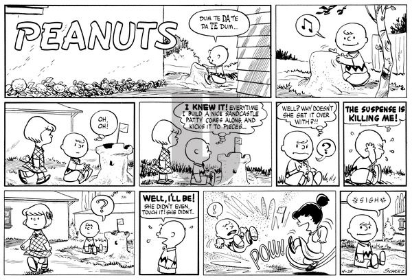 Peanuts on Sunday April 25, 1954 Comic Strip