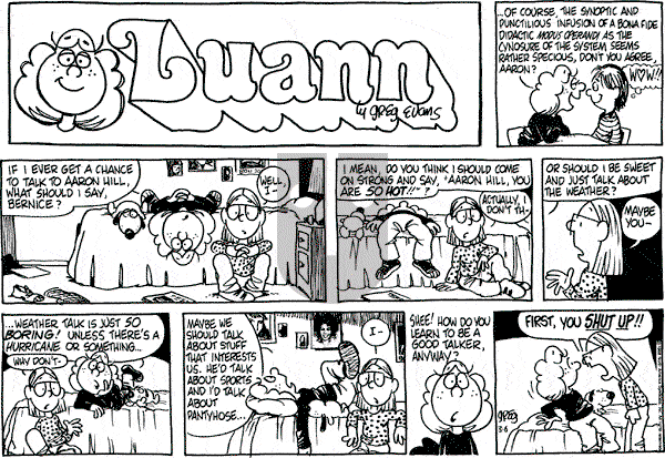 Luann on Sunday March 6, 1988 Comic Strip