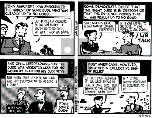Ted Rall on Monday November 4, 2002 Comic Strip