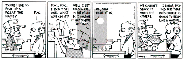 FoxTrot on Friday May 1, 1998 Comic Strip