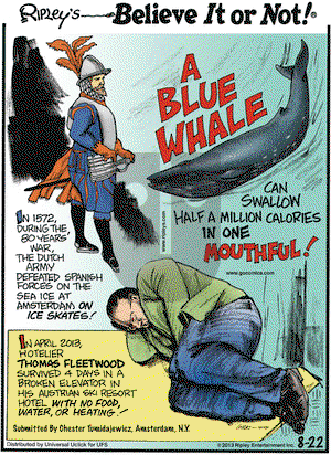 Ripley's Believe It or Not on Thursday August 22, 2013 Comic Strip