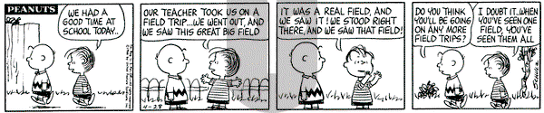 Peanuts on Thursday April 28, 1966 Comic Strip