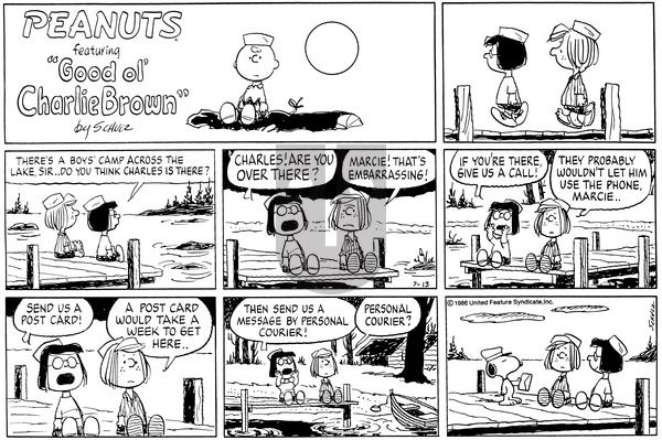 Peanuts on Sunday July 13, 1986 Comic Strip
