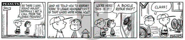 Peanuts on Saturday April 14, 1973 Comic Strip