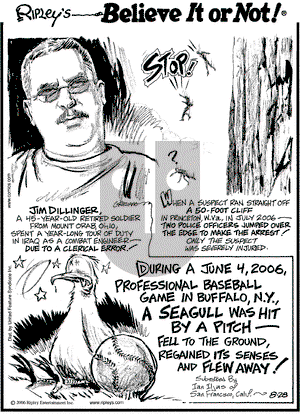 Ripley's Believe It or Not on Monday August 28, 2006 Comic Strip